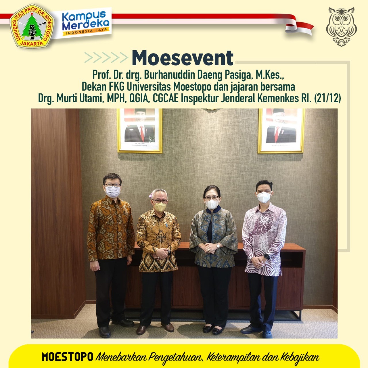 Dekan FKG Universitas Moestopo Lakukan Kunjungan ke Kemenkes RI