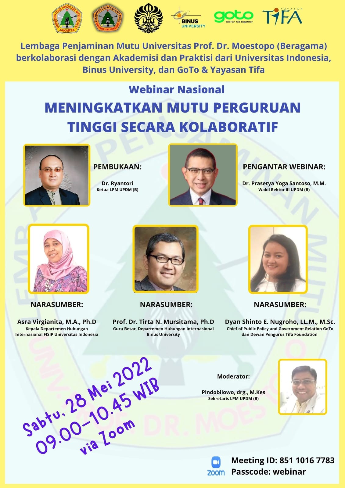 Webinar Nasional "Meningkatkan Mutu Perguruan Tinggi Secara Kolaboratif"