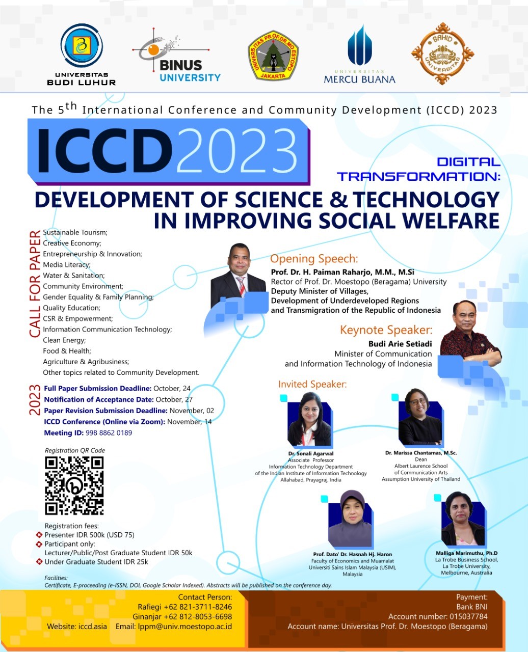 Universitas Moestopo Gelar “The 5th International Conference and Community Development ICCD 2023”